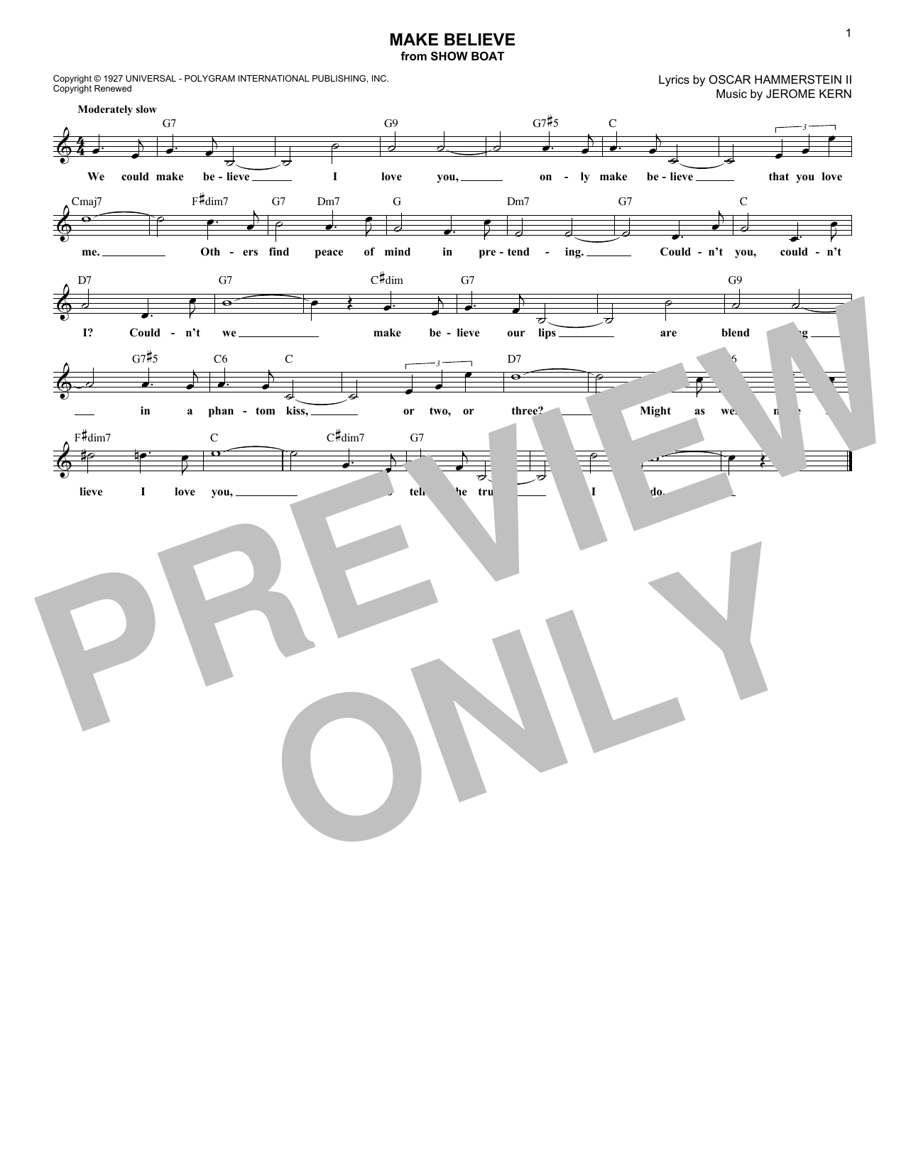 Download Oscar Hammerstein II Make Believe Sheet Music