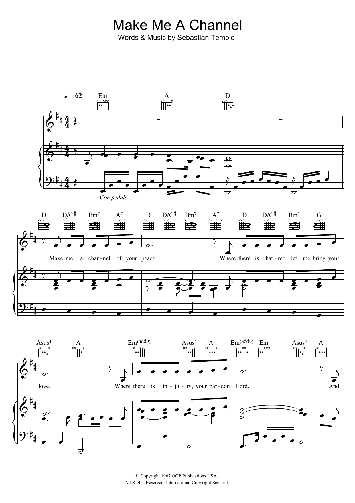 Download Sebastian Temple Make Me A Channel Of Your Peace (Prayer Sheet Music
