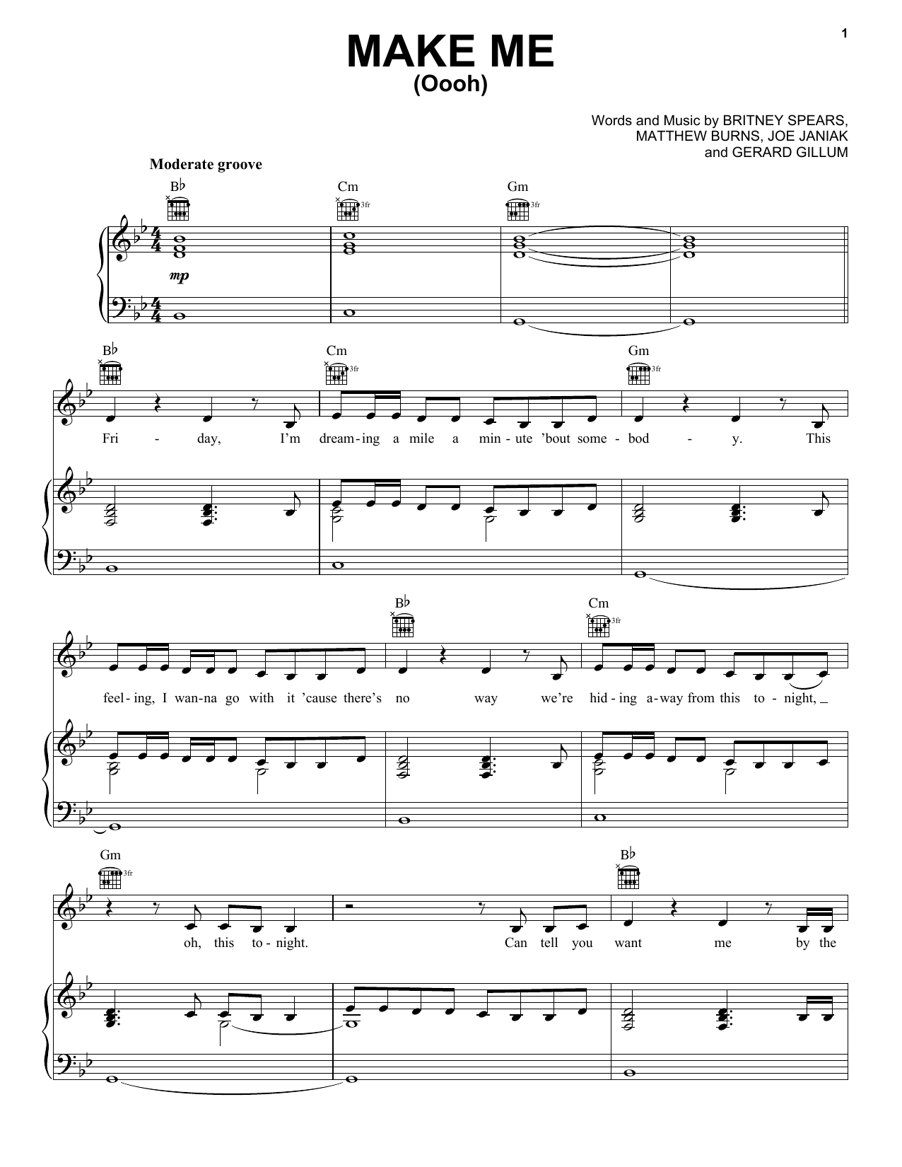 Download Britney Spears Make Me (Oooh) (feat. G-Eazy) Sheet Music