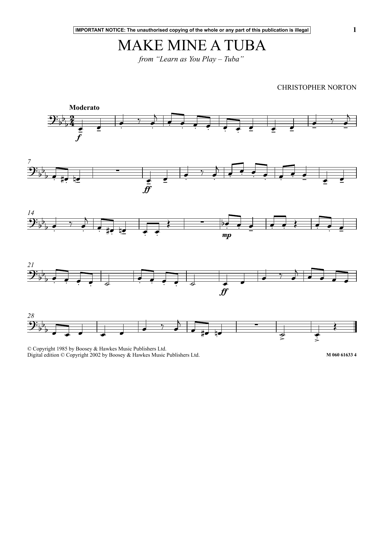 Download Christopher Norton Make Mine A Tuba (from Learn As You Pla Sheet Music