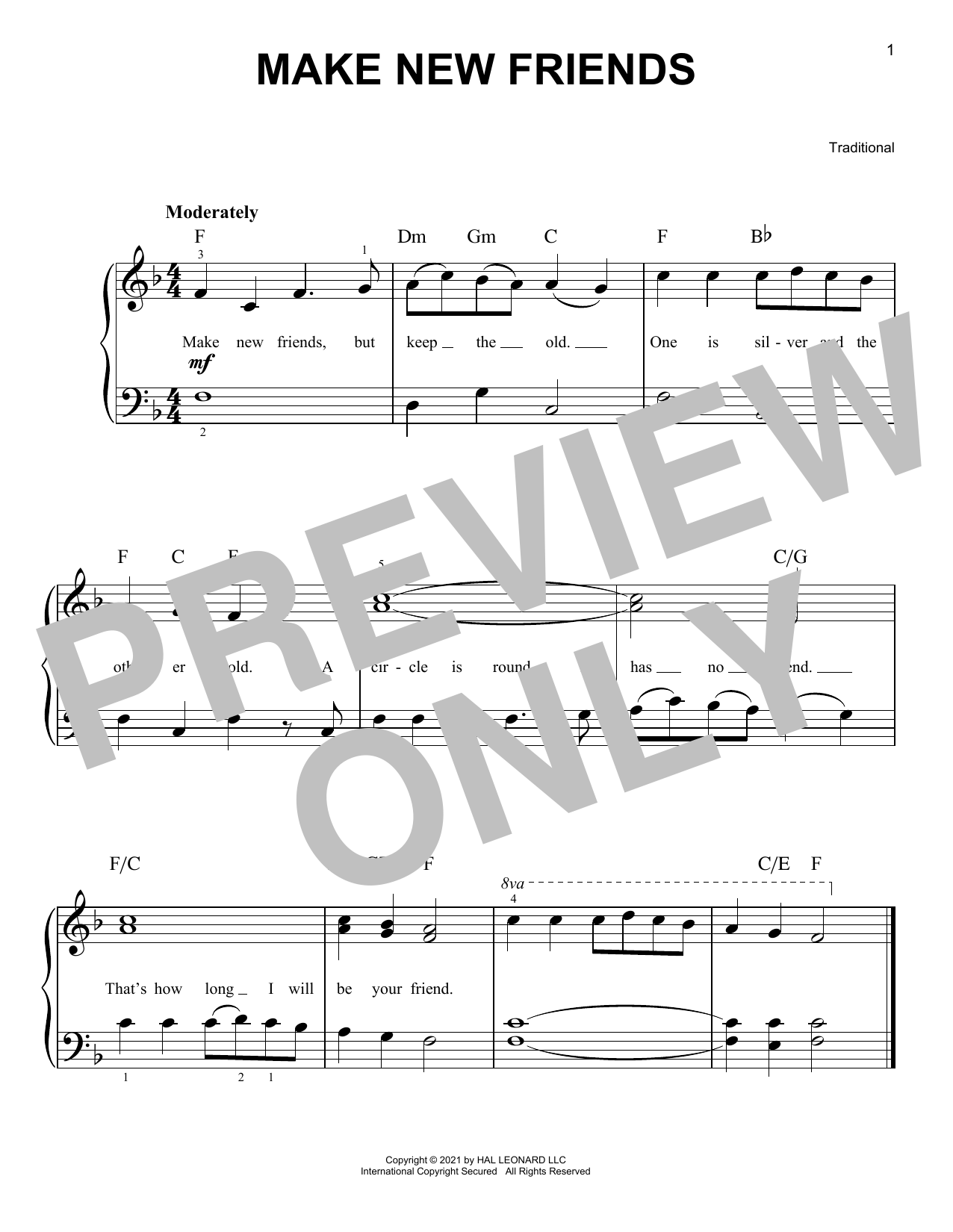 Download Traditional Make New Friends Sheet Music