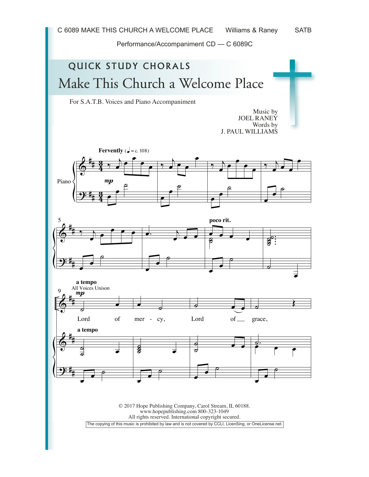 Download Joel Raney Make This Church A Welcome Place Sheet Music
