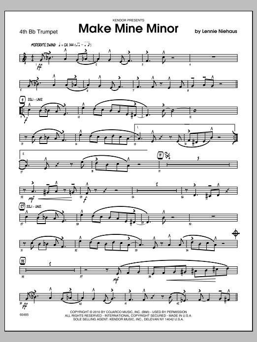 Download Lennie Niehaus Make Mine Minor - 4th Bb Trumpet Sheet Music
