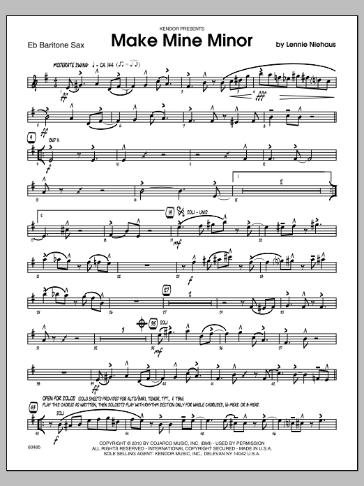 Download Lennie Niehaus Make Mine Minor - Eb Baritone Saxophone Sheet Music