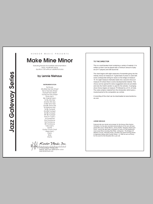 Download Lennie Niehaus Make Mine Minor - Full Score Sheet Music