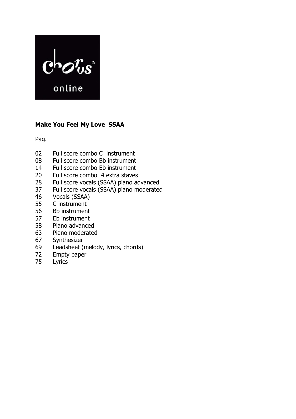 Adele Make You Feel My Love (arr. Peter van Lonkhuijsen) sheet music notes printable PDF score