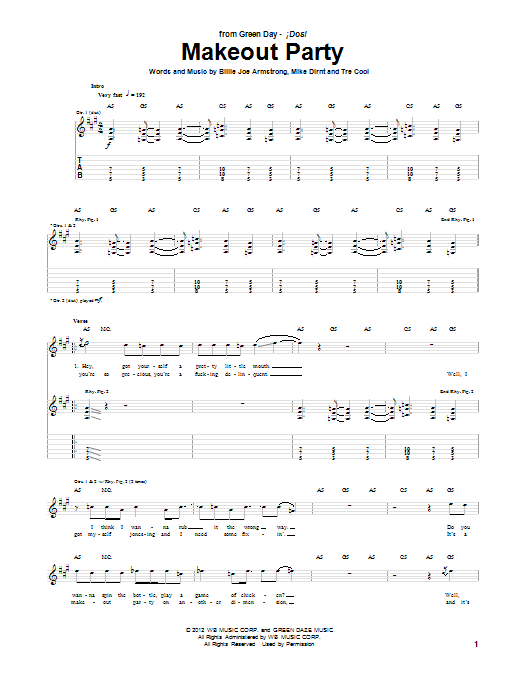 Download Green Day Makeout Party Sheet Music