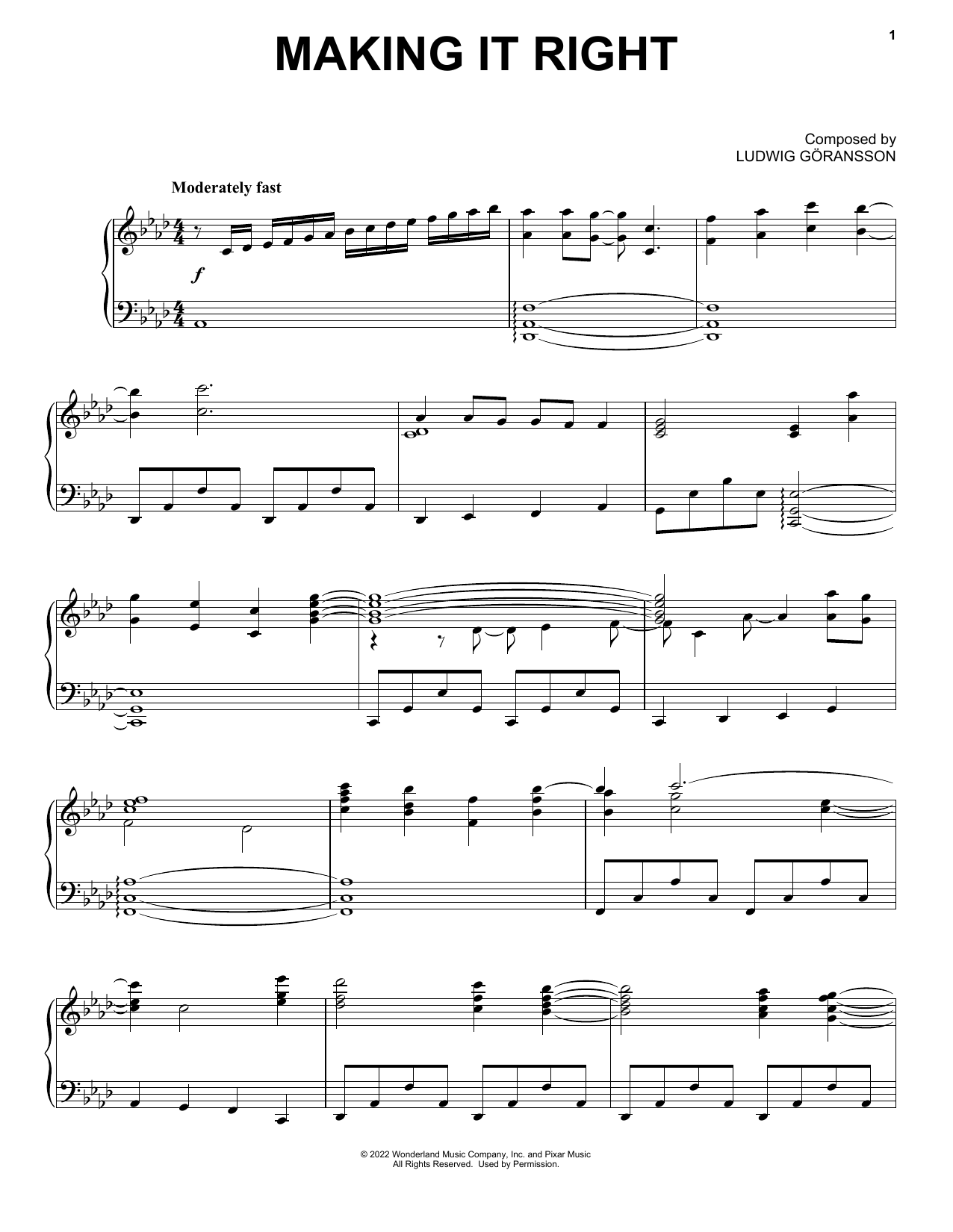Download Ludwig Göransson Making It Right (from Turning Red) Sheet Music