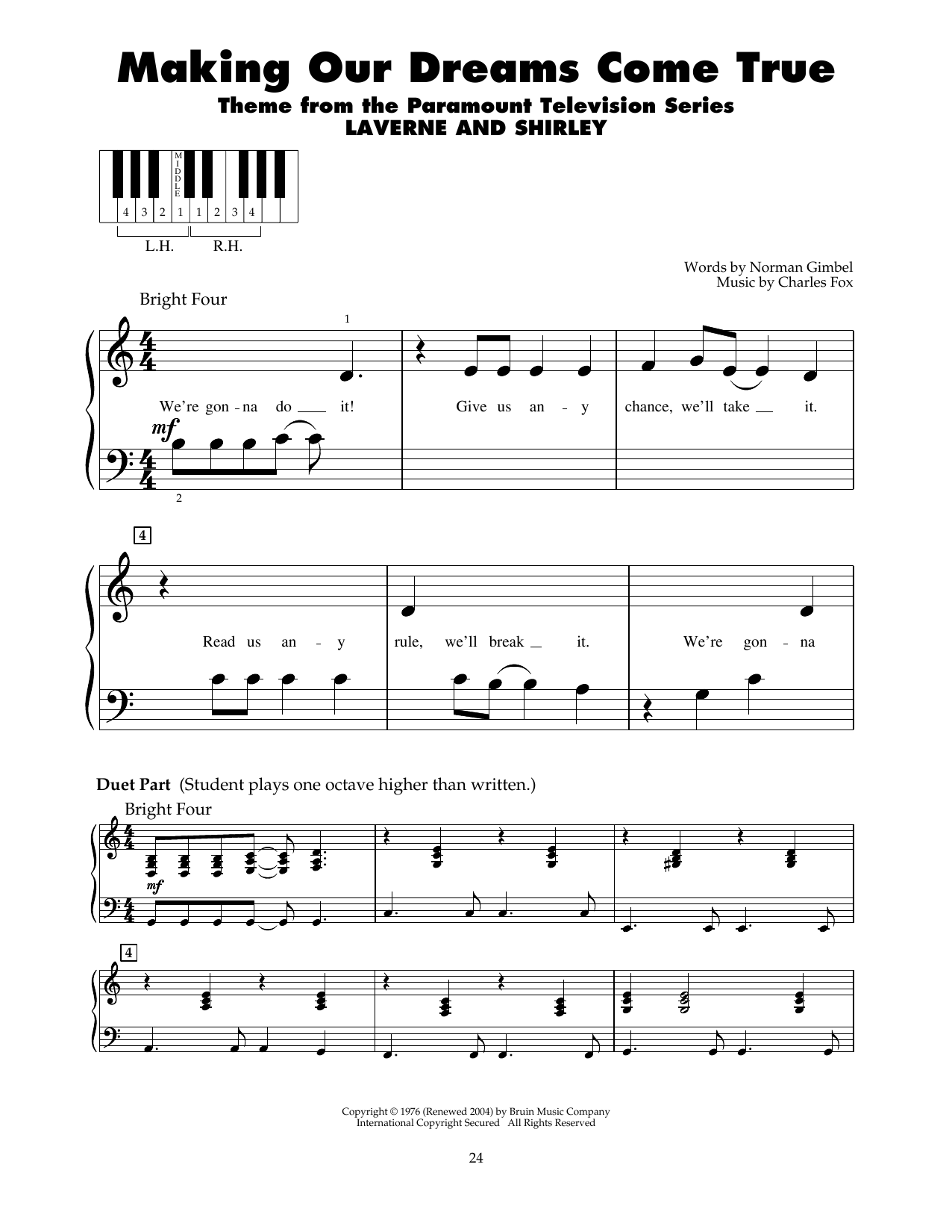 Download Charles Fox Making Our Dreams Come True Sheet Music