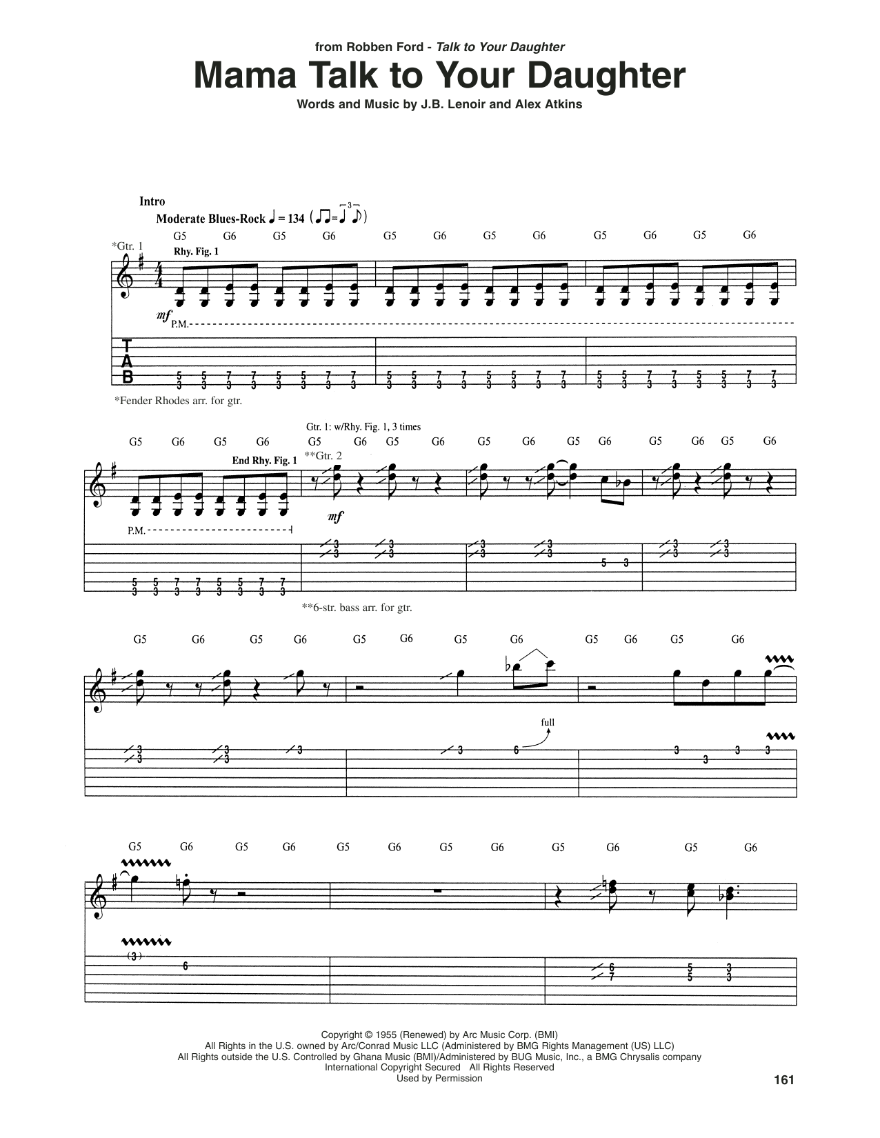 Download Robben Ford Mama Talk To Your Daughter Sheet Music