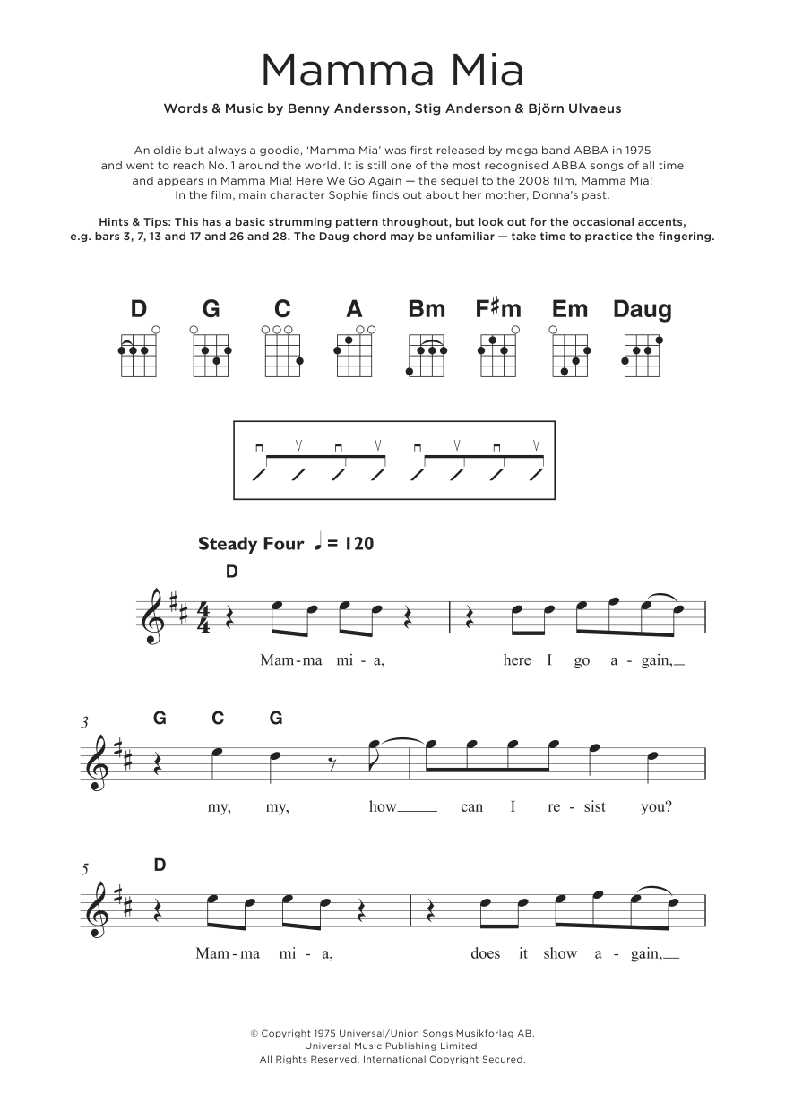 Download ABBA Mamma Mia (from Mamma Mia! Here We Go A Sheet Music