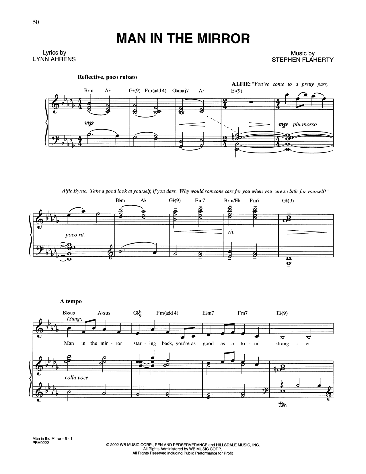 Download Lynn Ahrens and Stephen Flaherty Man In The Mirror (from A Man Of No Imp Sheet Music