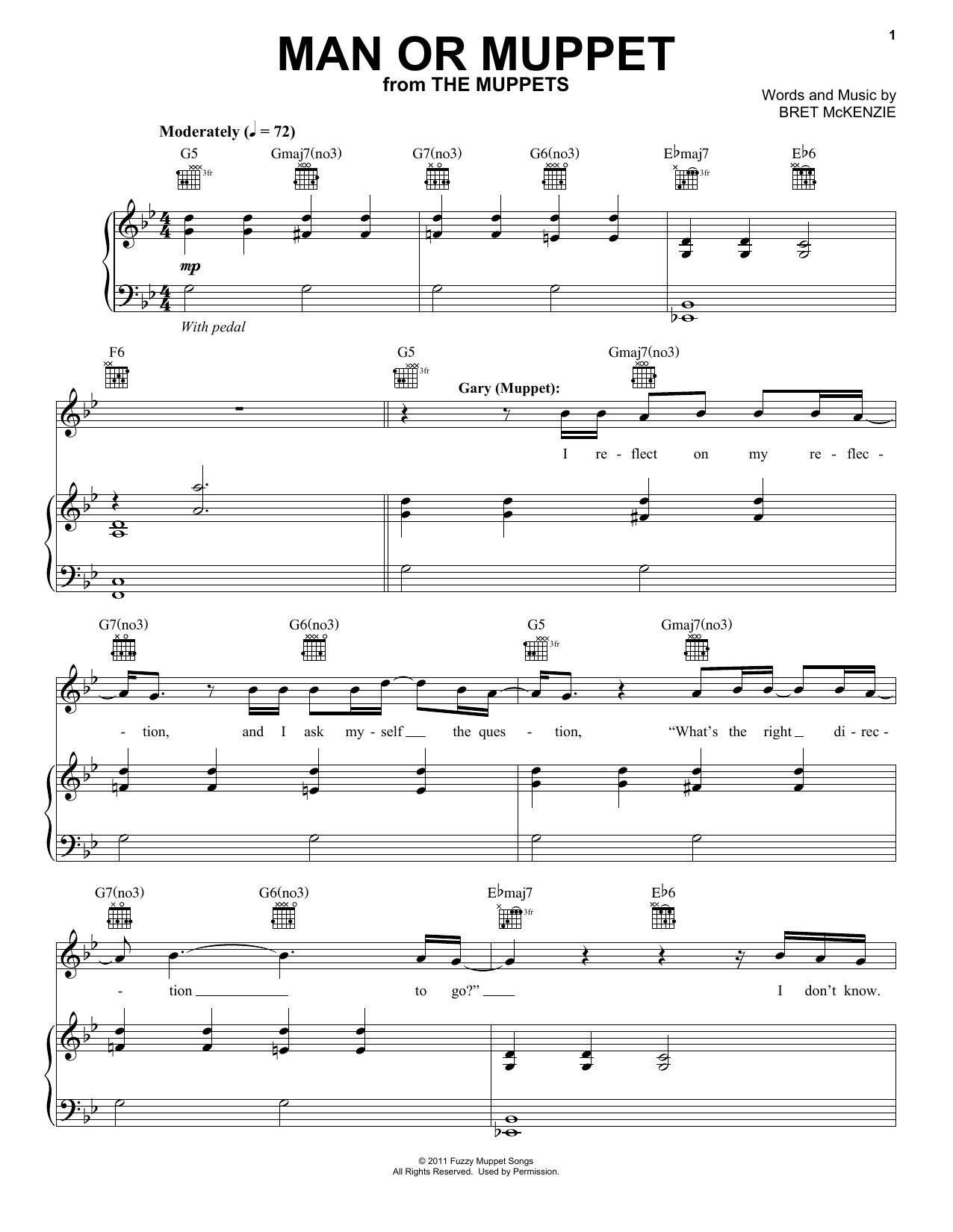 Download Bret McKenzie Man Or Muppet (from The Muppets) Sheet Music