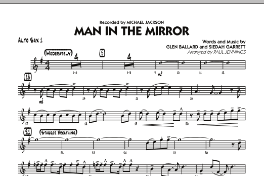 Download Paul Jennings Man In The Mirror - Alto Sax 1 Sheet Music