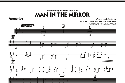Download Paul Jennings Man In The Mirror - Baritone Sax Sheet Music