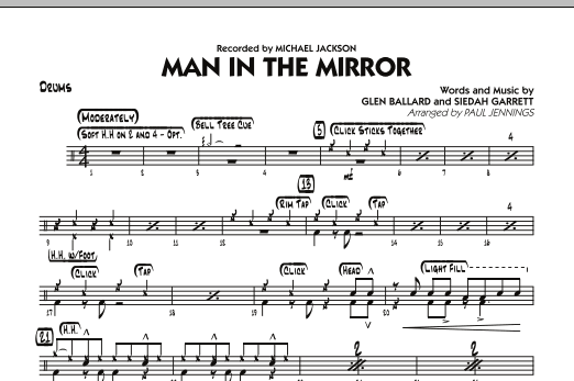 Download Paul Jennings Man In The Mirror - Drums Sheet Music
