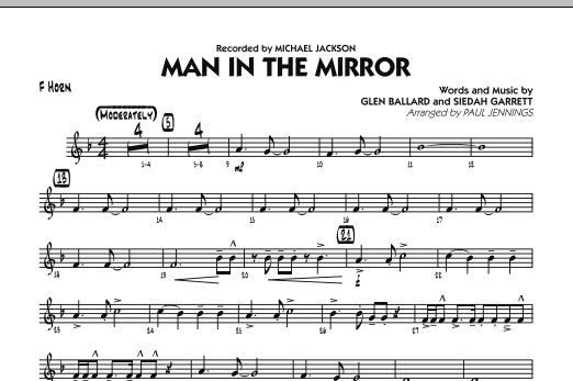 Download Paul Jennings Man In The Mirror - F Horn Sheet Music
