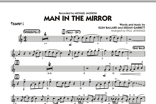 Download Paul Jennings Man In The Mirror - Trumpet 1 Sheet Music