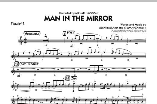Download Paul Jennings Man In The Mirror - Trumpet 2 Sheet Music