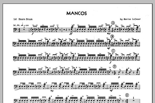 Download Lefever Mancos - 1st snare drum Sheet Music