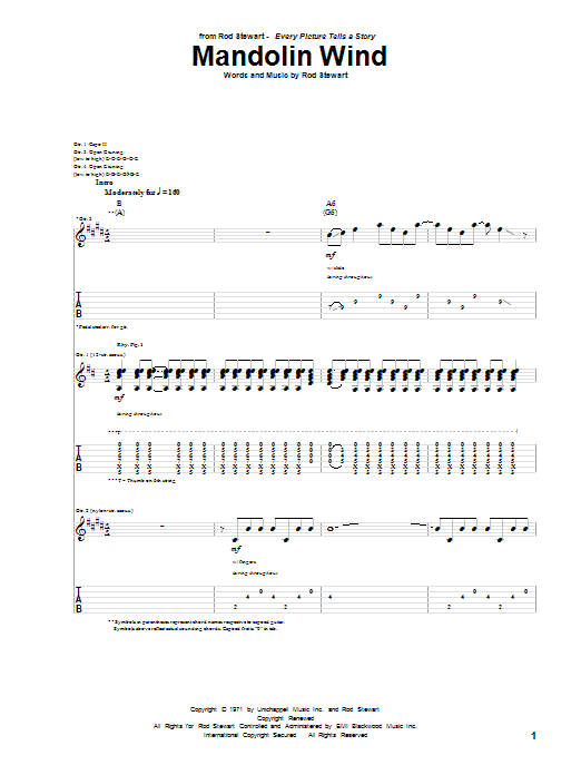 Download Rod Stewart Mandolin Wind Sheet Music