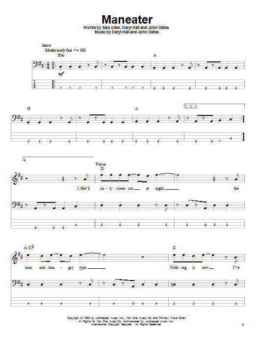Download Hall & Oates Maneater Sheet Music