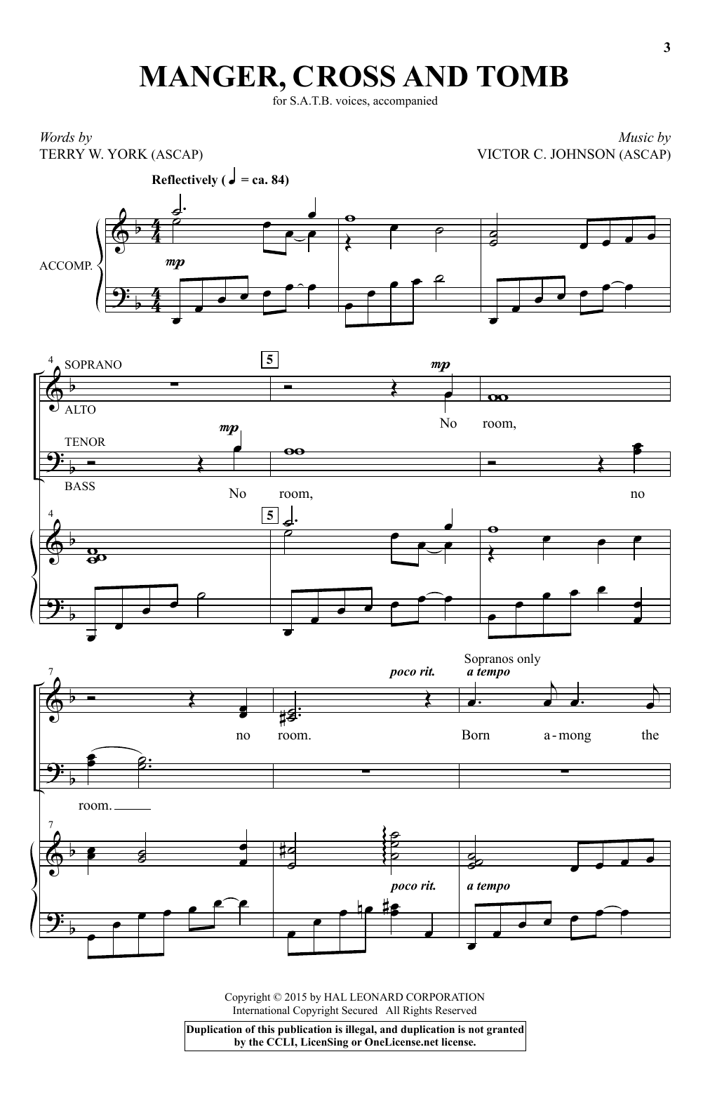 Download Victor C. Johnson Manger, Cross And Tomb Sheet Music