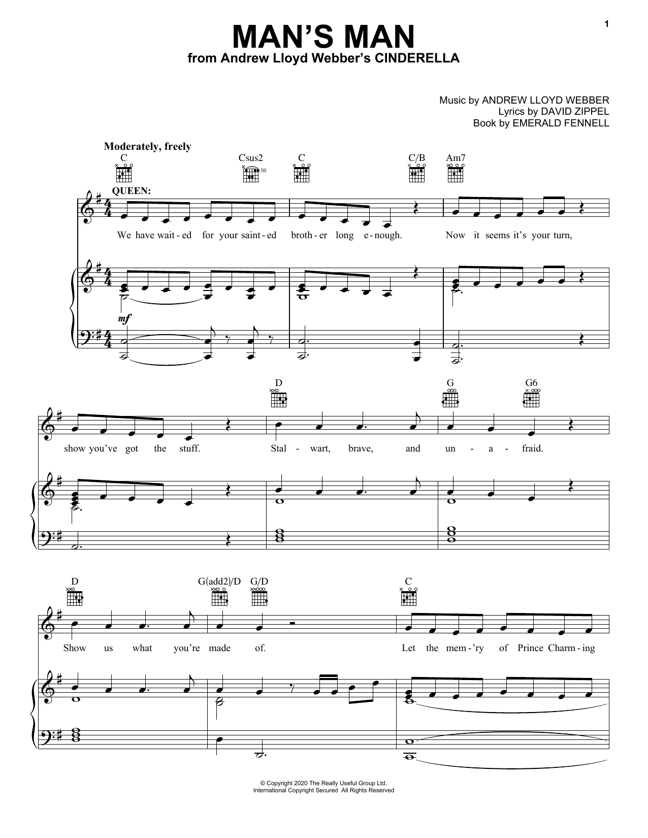 Download Andrew Lloyd Webber Man's Man (from Andrew Lloyd Webber's C Sheet Music