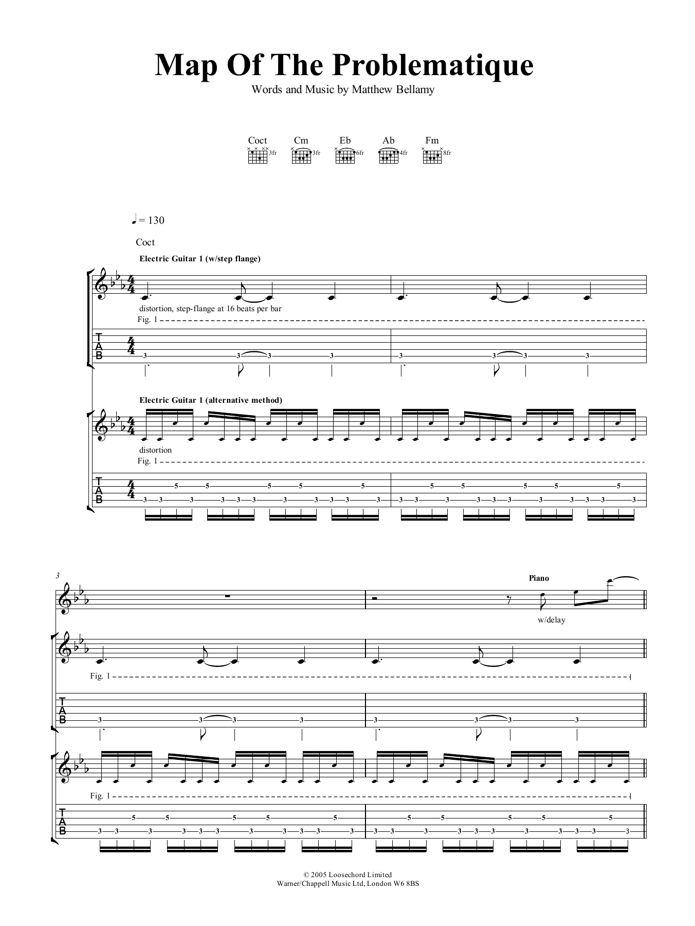 Download Muse Map Of The Problematique Sheet Music