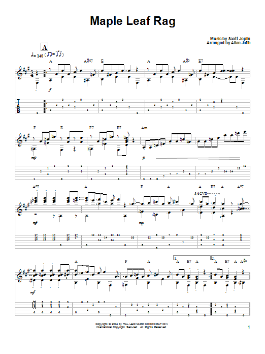 Download Scott Joplin Maple Leaf Rag Sheet Music