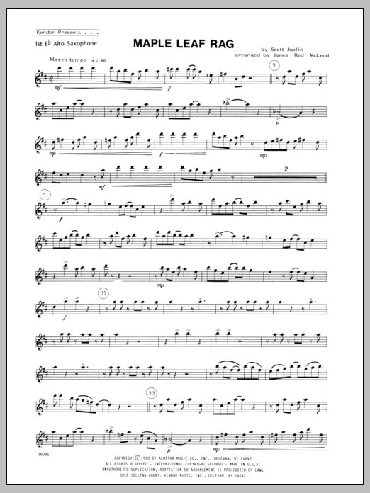 Download McLeod Maple Leaf Rag - Alto Sax 1 Sheet Music