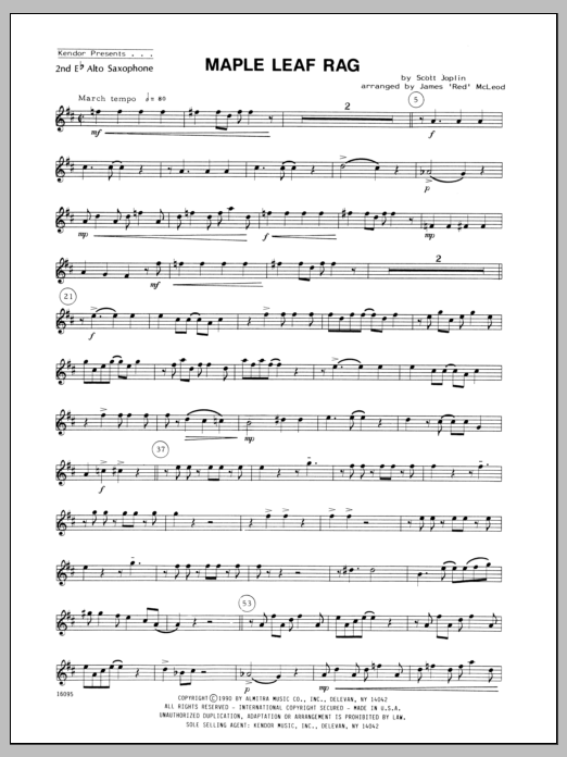 Download McLeod Maple Leaf Rag - Alto Sax 2 Sheet Music