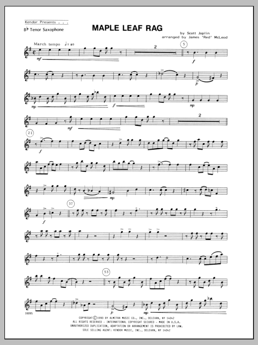 Download McLeod Maple Leaf Rag - Tenor Sax Sheet Music