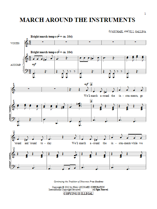 Download Michael & Jill Gallina March Around The Instruments Sheet Music