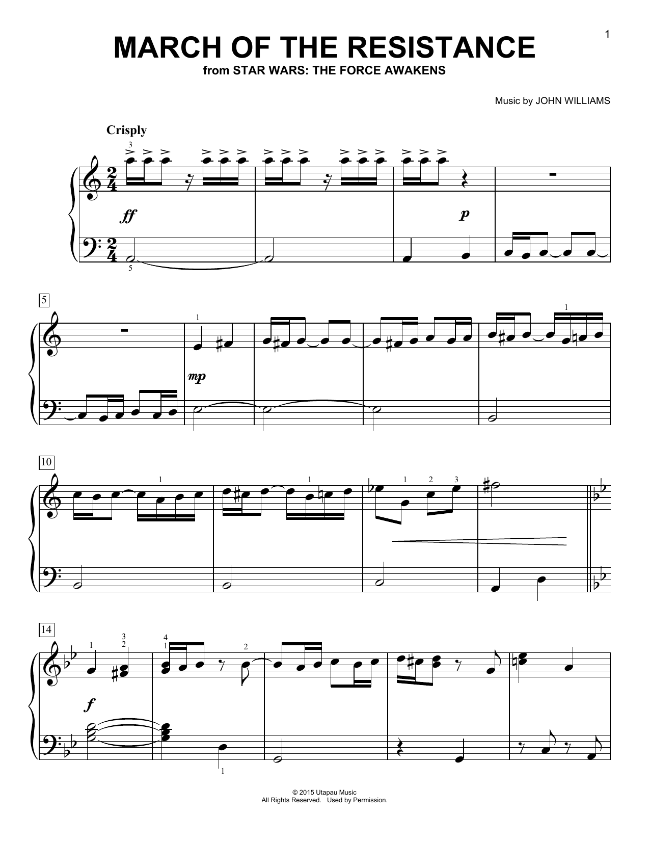 Download John Williams March Of The Resistance Sheet Music