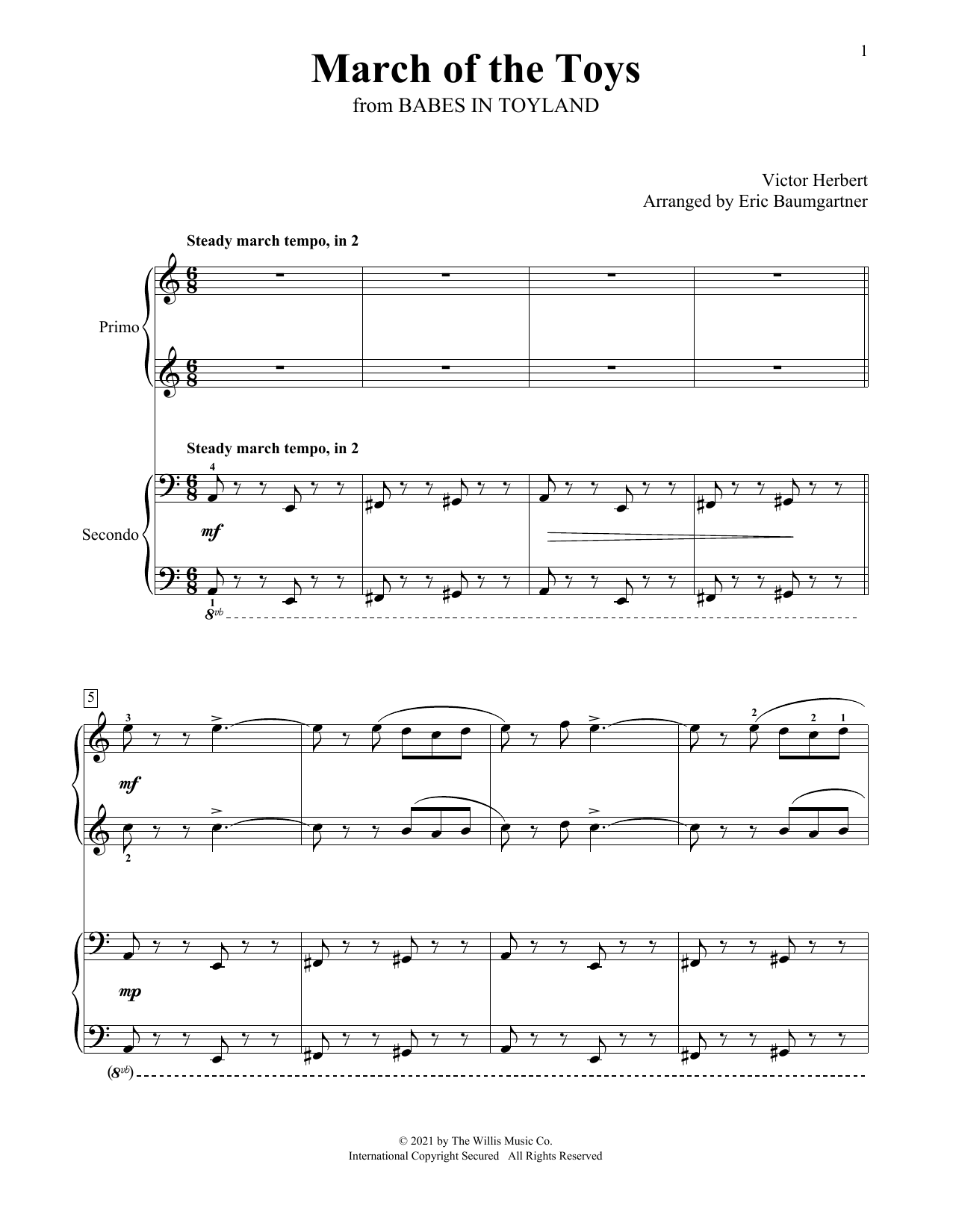 Download Victor Herbert March Of The Toys (arr. Eric Baumgartne Sheet Music