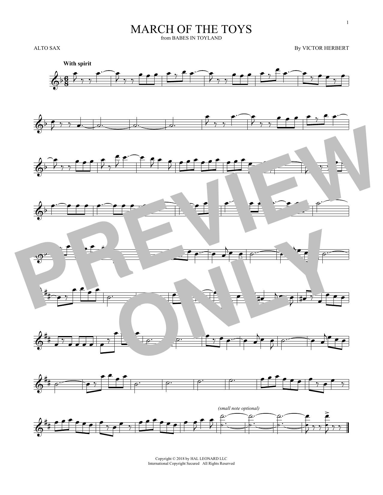 Download Victor Herbert March Of The Toys Sheet Music