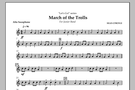 Download Sean O'Boyle March of the Trolls - Alto Saxophone Sheet Music