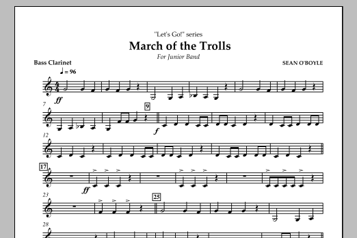 Download Sean O'Boyle March of the Trolls - Bass Clarinet Sheet Music
