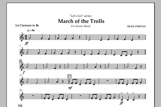Download Sean O'Boyle March of the Trolls - Bb Clarinet 1 Sheet Music