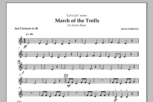 Download Sean O'Boyle March of the Trolls - Bb Clarinet 2 Sheet Music