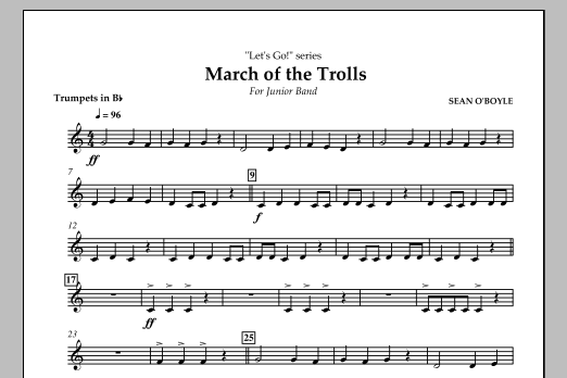 Download Sean O'Boyle March of the Trolls - Bb Trumpet Sheet Music