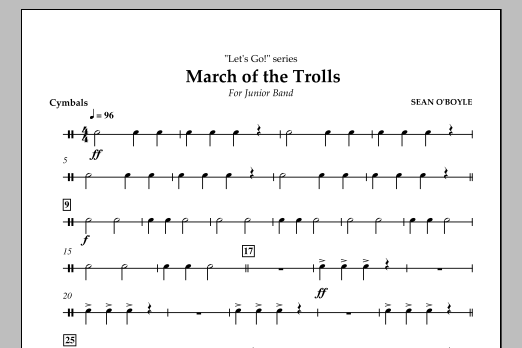 Download Sean O'Boyle March of the Trolls - Cymbals Sheet Music