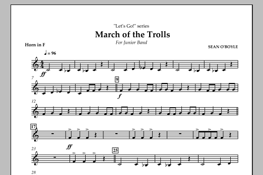 Download Sean O'Boyle March of the Trolls - Horn in F Sheet Music