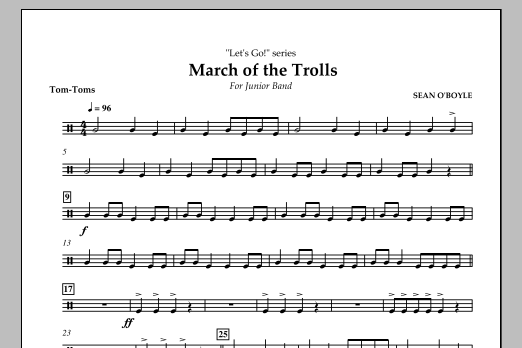 Download Sean O'Boyle March of the Trolls - Tom Toms Sheet Music