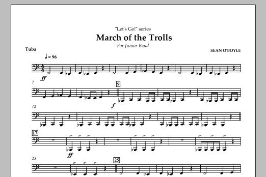 Download Sean O'Boyle March of the Trolls - Tuba Sheet Music