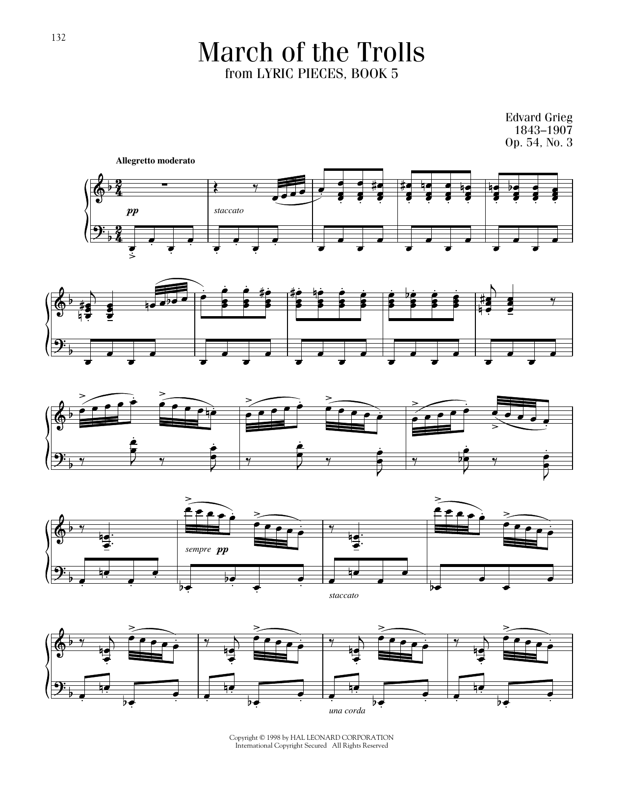 Edvard Grieg March Of The Trolls, Op. 54, No. 3 sheet music notes printable PDF score