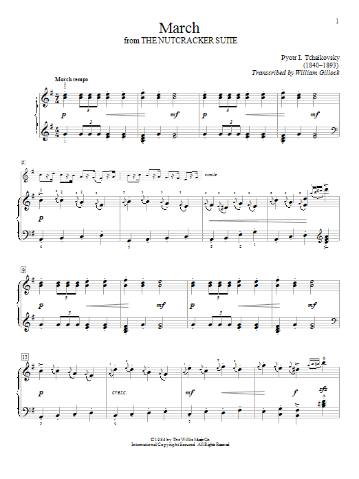 Download Pyotr Ilyich Tchaikovsky March Sheet Music
