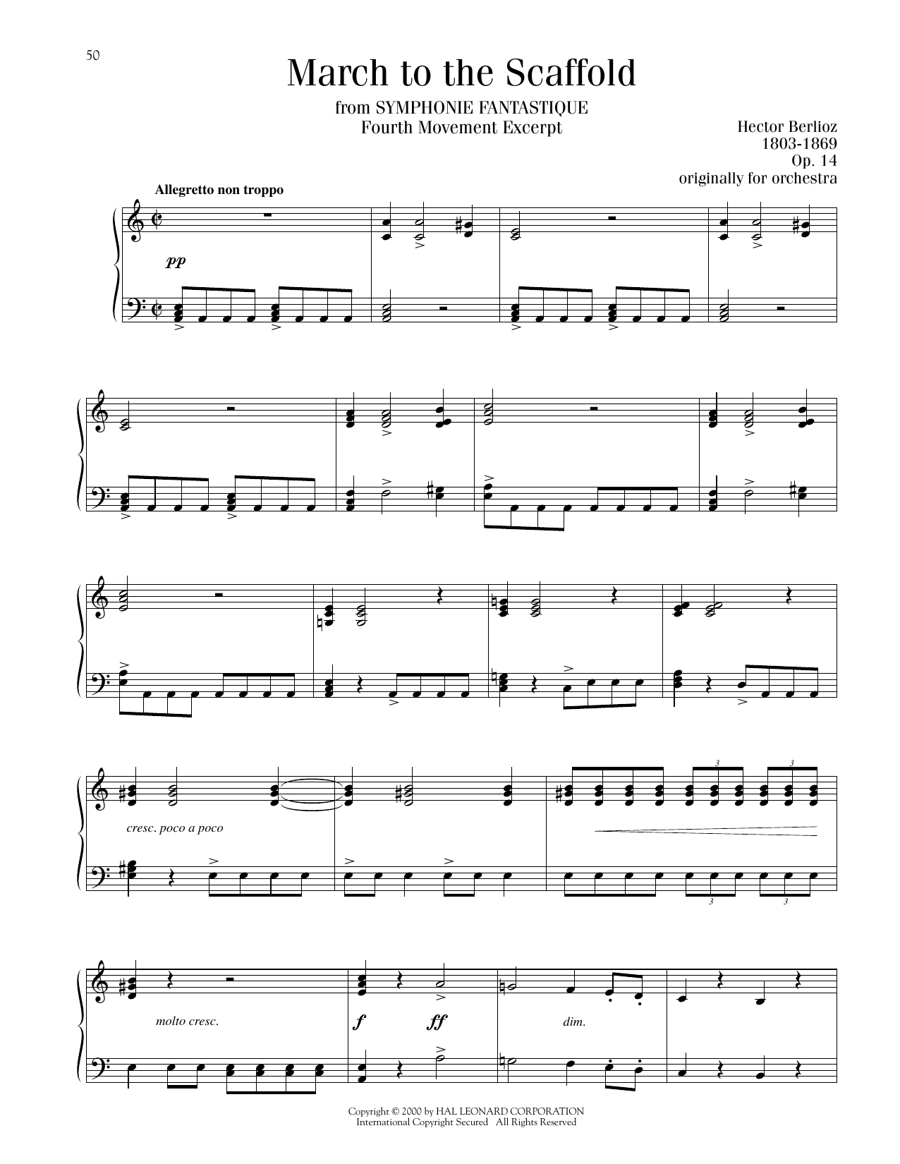 Hector Berlioz March To The Scaffold sheet music notes printable PDF score