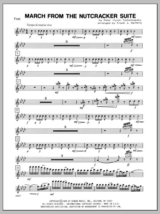 Download Halferty March From The Nutcracker Suite - Flute Sheet Music